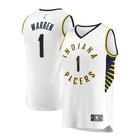 Men's Indiana Pacers #1 T.J. Warren White Stitched Jersey